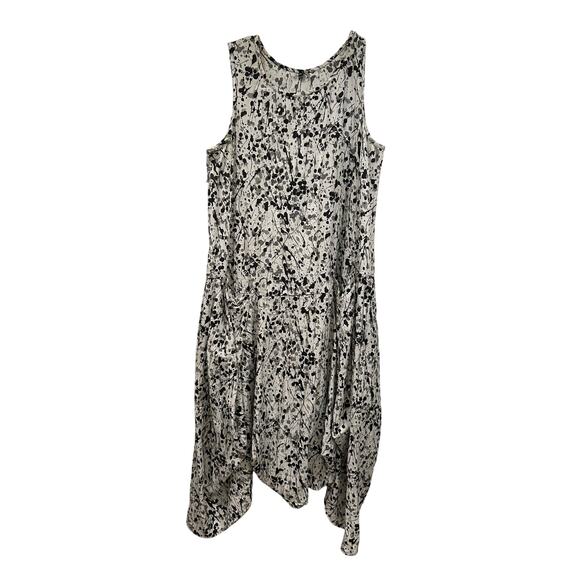 Dress To Kill Jane Mohr Tank Dress OS White Splatter Paint Sleeveless Lagenlook